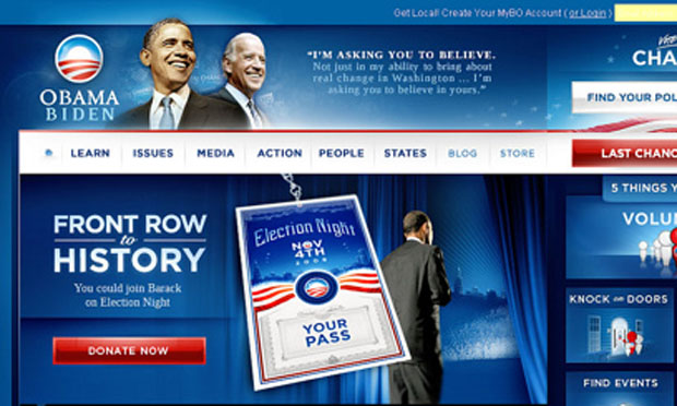 Barack Obama online fundraising site (2012)