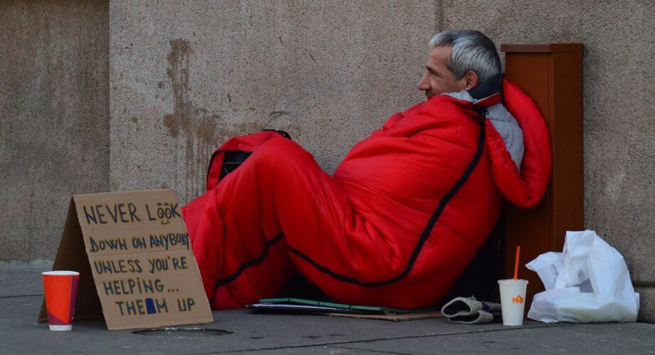 Homeless man in the street