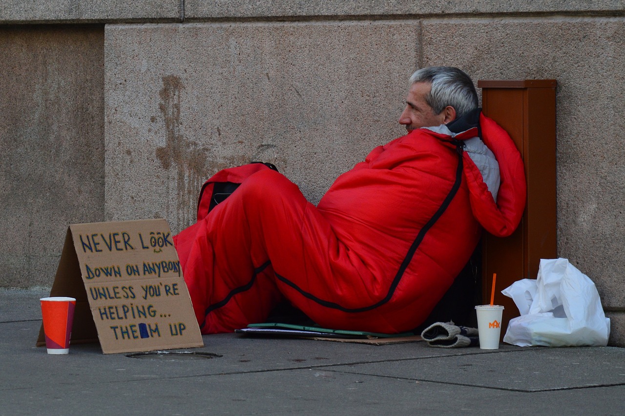Homeless man in the street