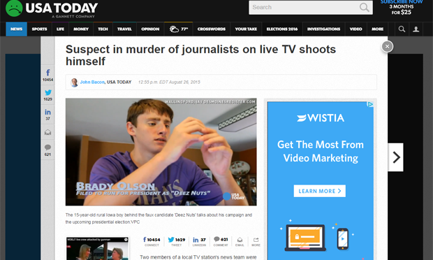 Screenshot of video on USA Today website (usatoday.com)
