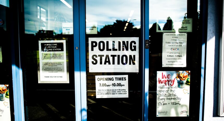 Polling station door