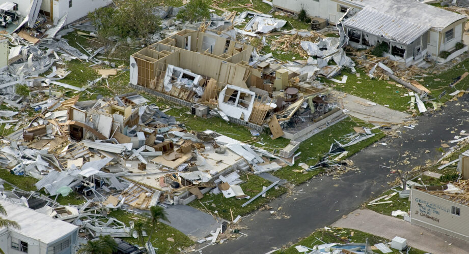 Damage from Hurricane Charley, 2004.