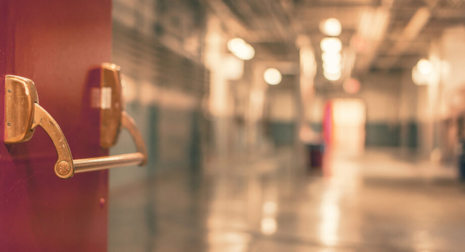 Empty hallway of school