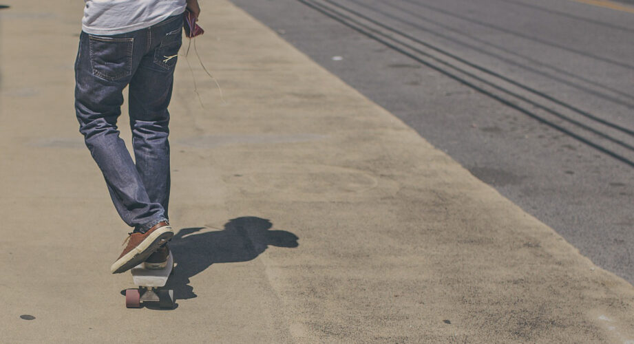 Teen on skateboard