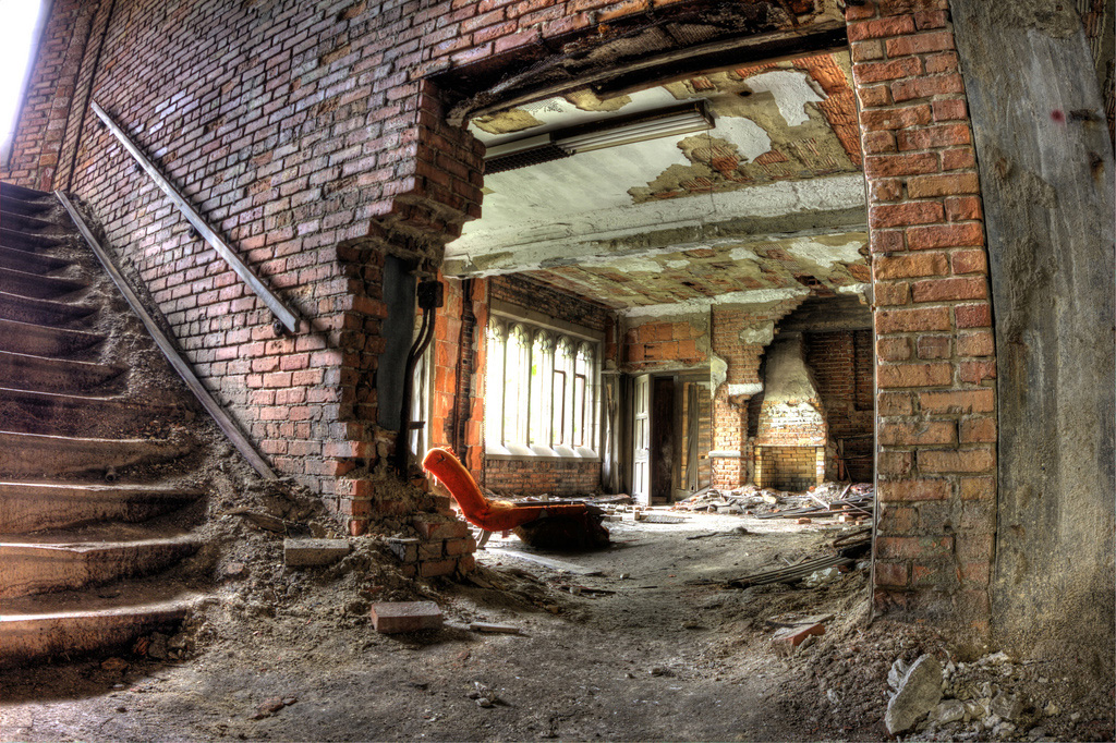 inside abandoned warehouse