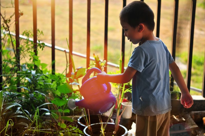 child gardening