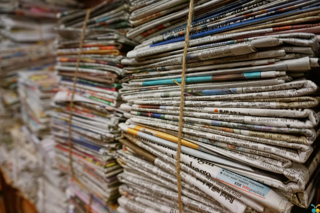 bundles of newspapers