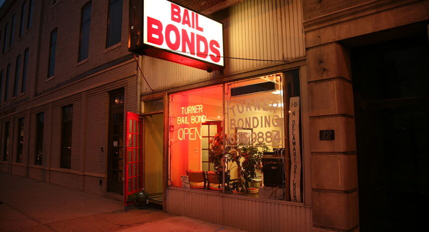 Exterior of business that sells bail bonds