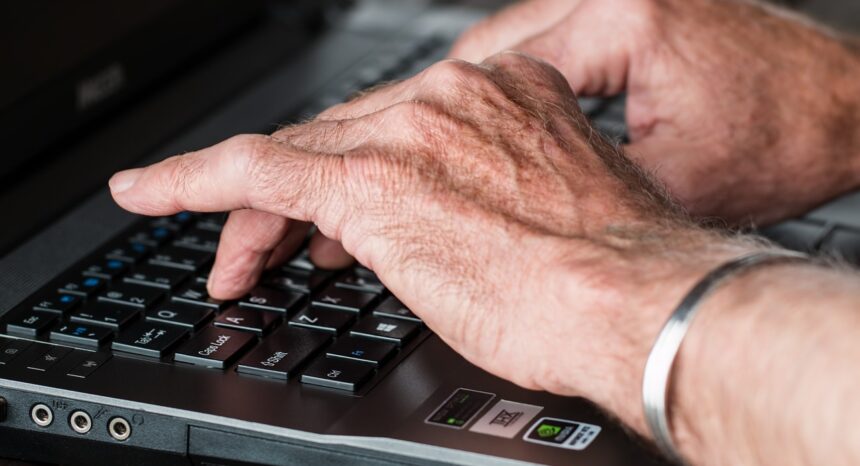 Hands on computer keyboard