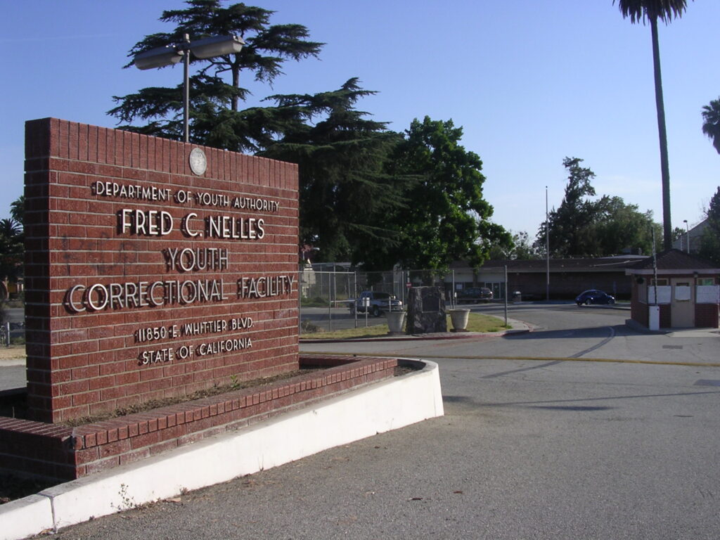 Juvenile justice, juvenile detention and youth incarceration: Entrance to the Fred C. Nelles Youth Correctional Facility in Whittier, Calif., closed in 2004.