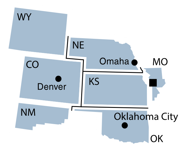 Federal Reserve District 10 map.