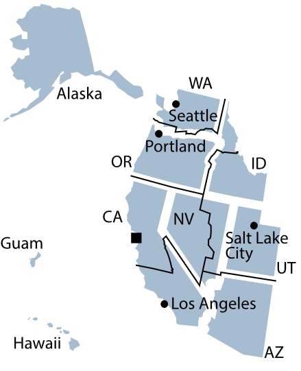 Federal Reserve District 12 map.