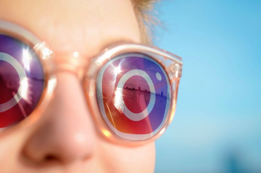 Sunglasses with Instagram logo