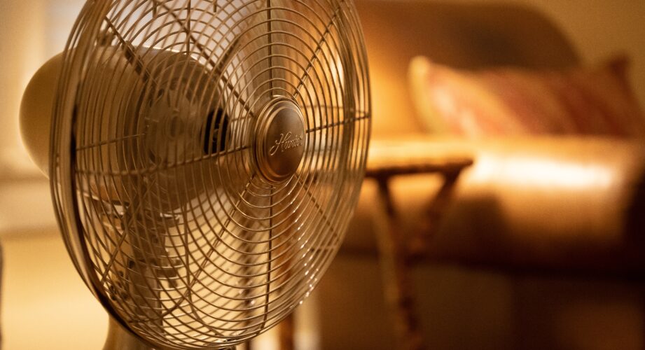 a close-up of an electric fan